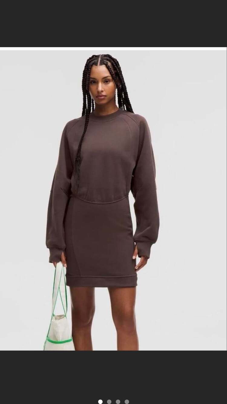 Lululemon Scuba Long-Sleeve Dress in Espresso Sz 6 NWT